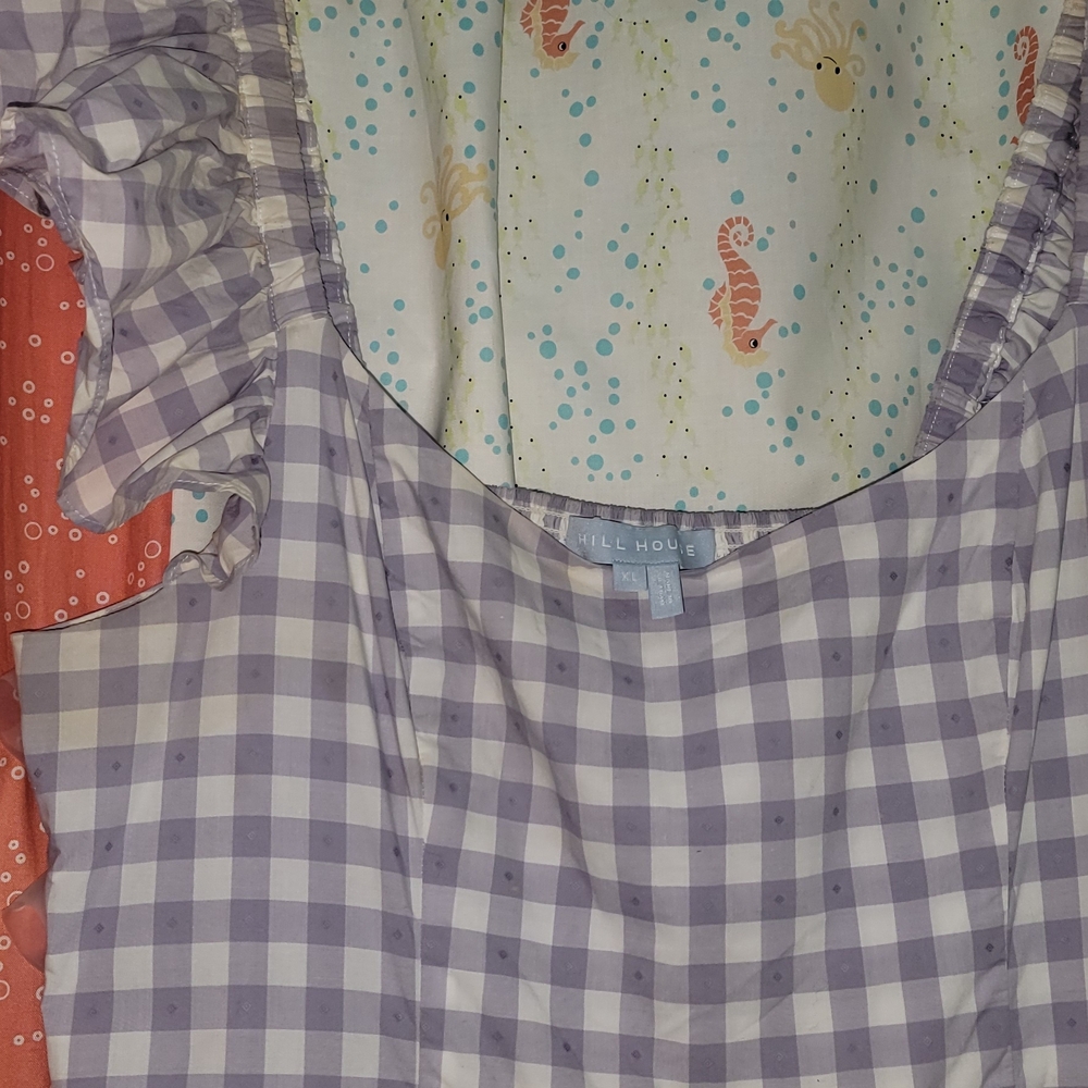 Hill House Lilac and White Gingham Midi To Maxi Dress